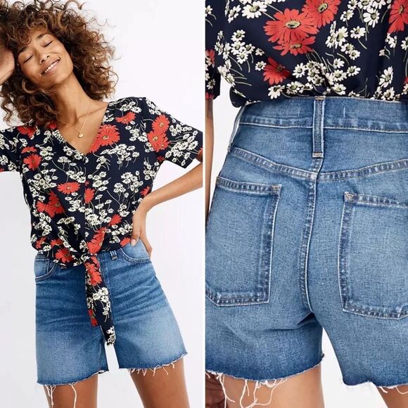 Madewell The Perfect Cutoff Vintage Denim Jean Short Ullman Wash NWT Size 32 - Picture 1 of 16